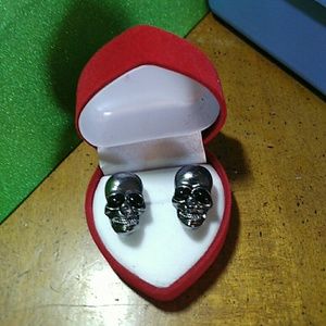 🆕Men's 316L Stainless Steel💀☠️Skull Earrings☠️💀